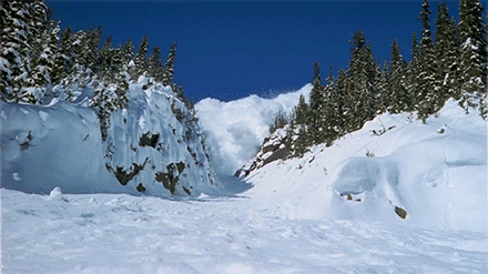 An anigif of an avalanche