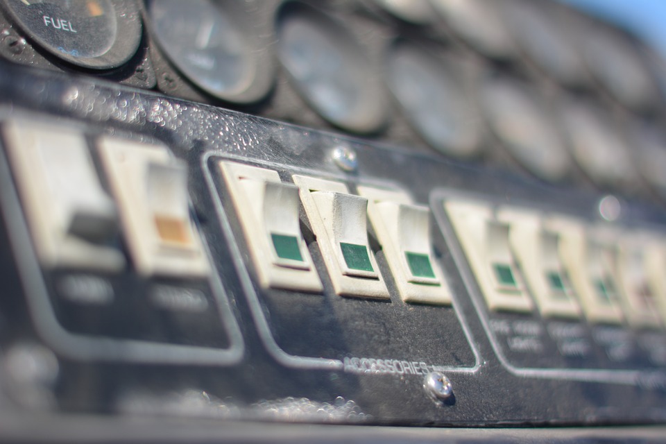 photo of switches on a control panel